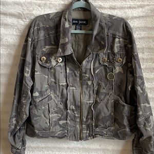 Me Jane Camo Print Utility Style Jacket